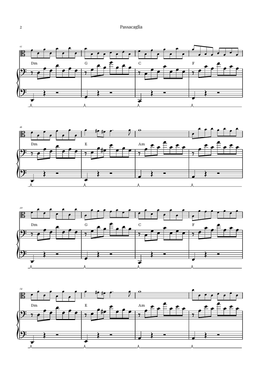 Passacaglia by Handel/Halvorsen Viola scores gallery preview page 2
