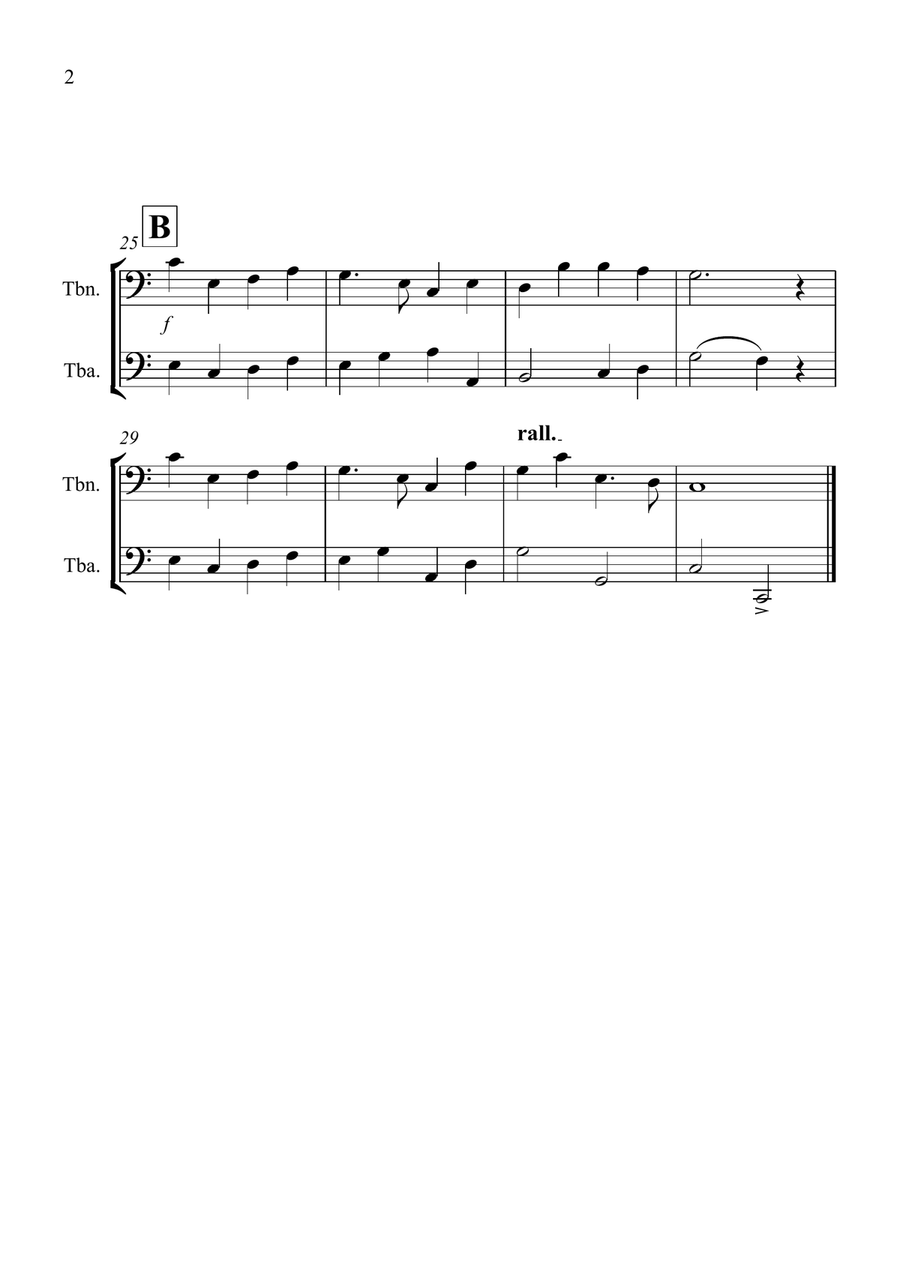All Things Bright and Beautiful for Trombone and Tuba Duet Brass Duet scores gallery preview page 2