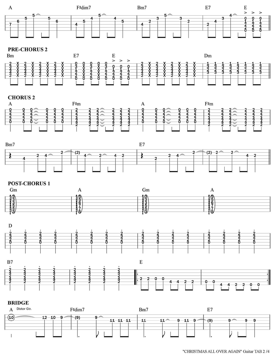 Christmas All Over Again Christmas All Over Again Guitar Tablature scores gallery preview page 2