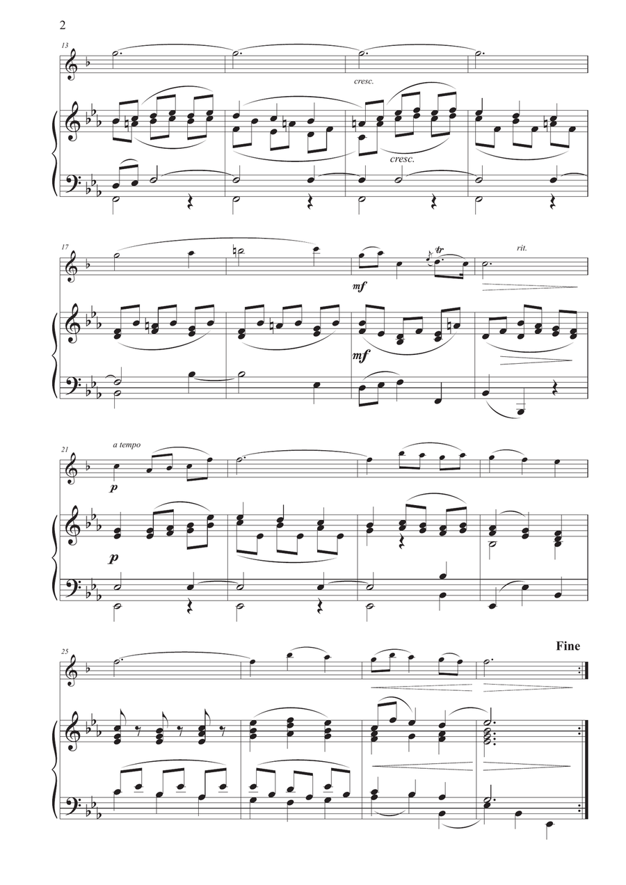 Dance of the Blessed Spirits for Clarinet and Piano B-Flat Clarinet scores gallery preview page 2