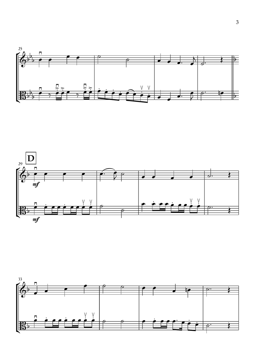 Onward, Christian Soldiers (Violin and Viola) - Easy Intermediate Level String Duet scores gallery preview page 3