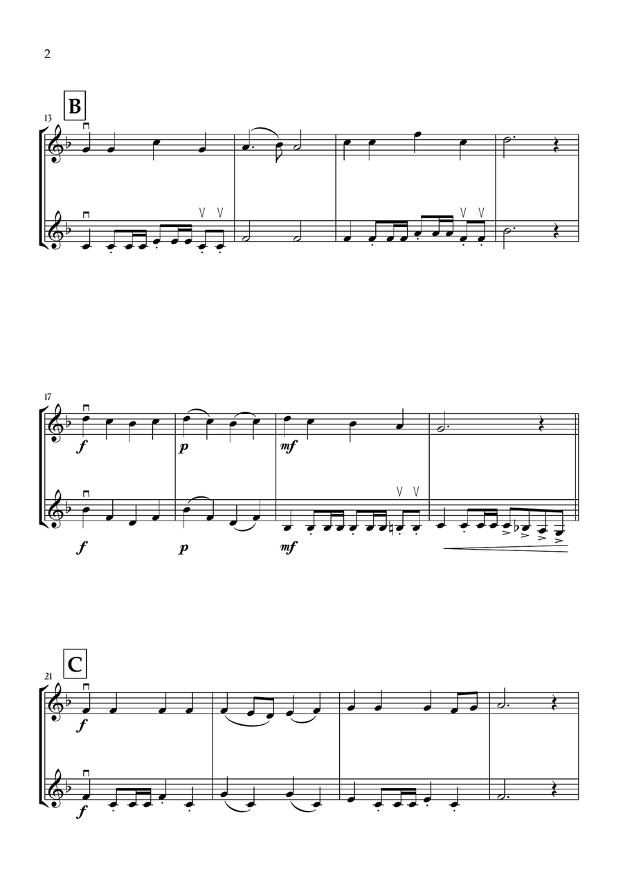 Onward, Christian Soldiers (Violin Duet) - Easy Intermediate Level String Duet scores gallery preview page 2