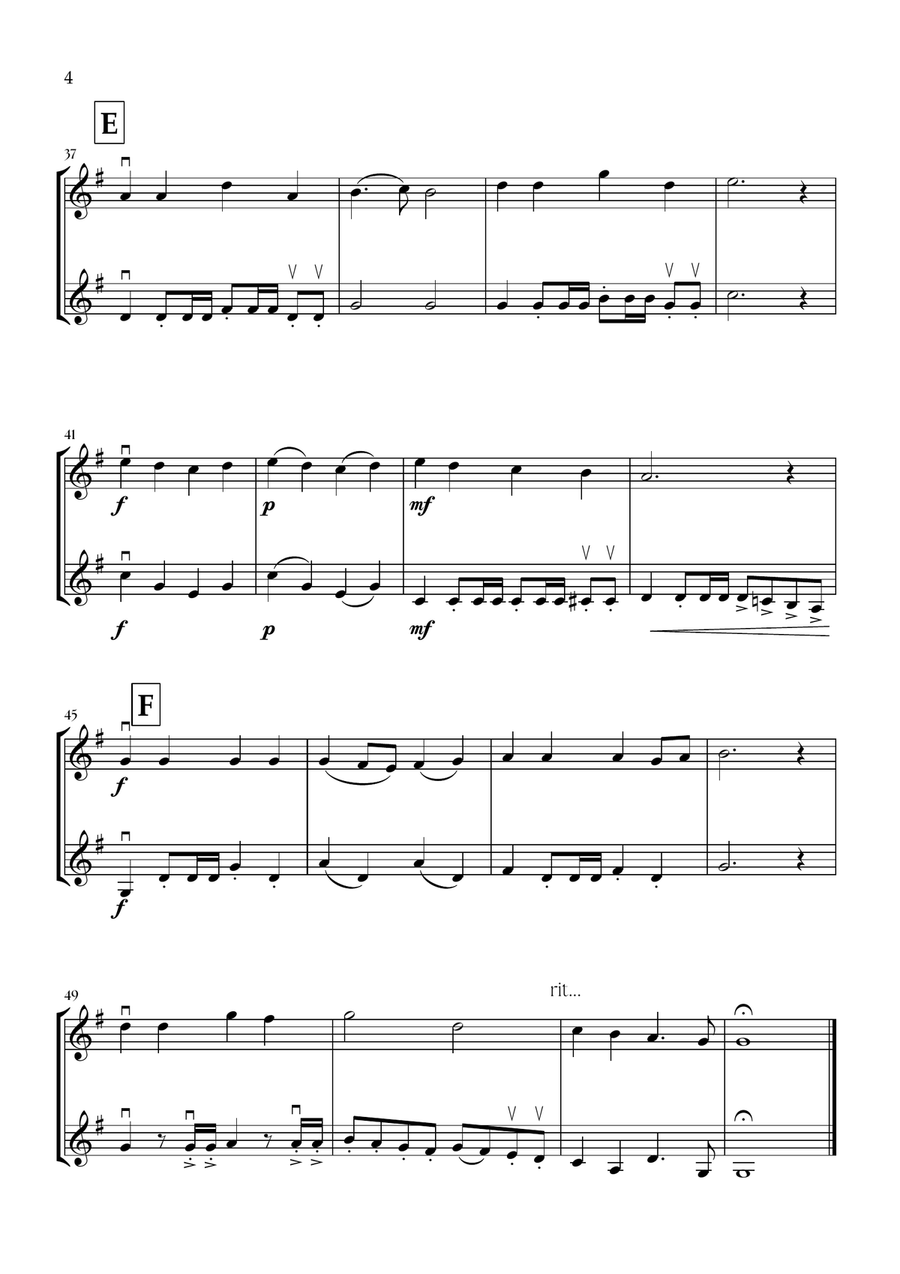 Onward, Christian Soldiers (Violin Duet) - Easy Intermediate Level String Duet scores gallery preview page 4