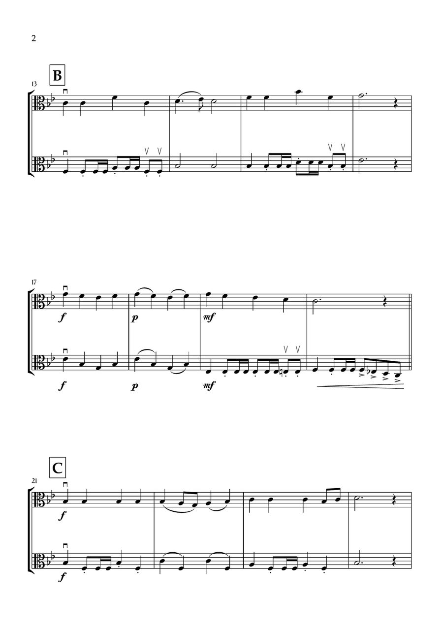 Onward, Christian Soldiers (Viola Duet) - Easy Intermediate Level String Duet scores gallery preview page 2