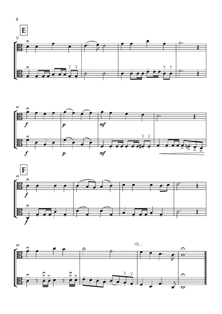 Onward, Christian Soldiers (Viola Duet) - Easy Intermediate Level String Duet scores gallery preview page 4