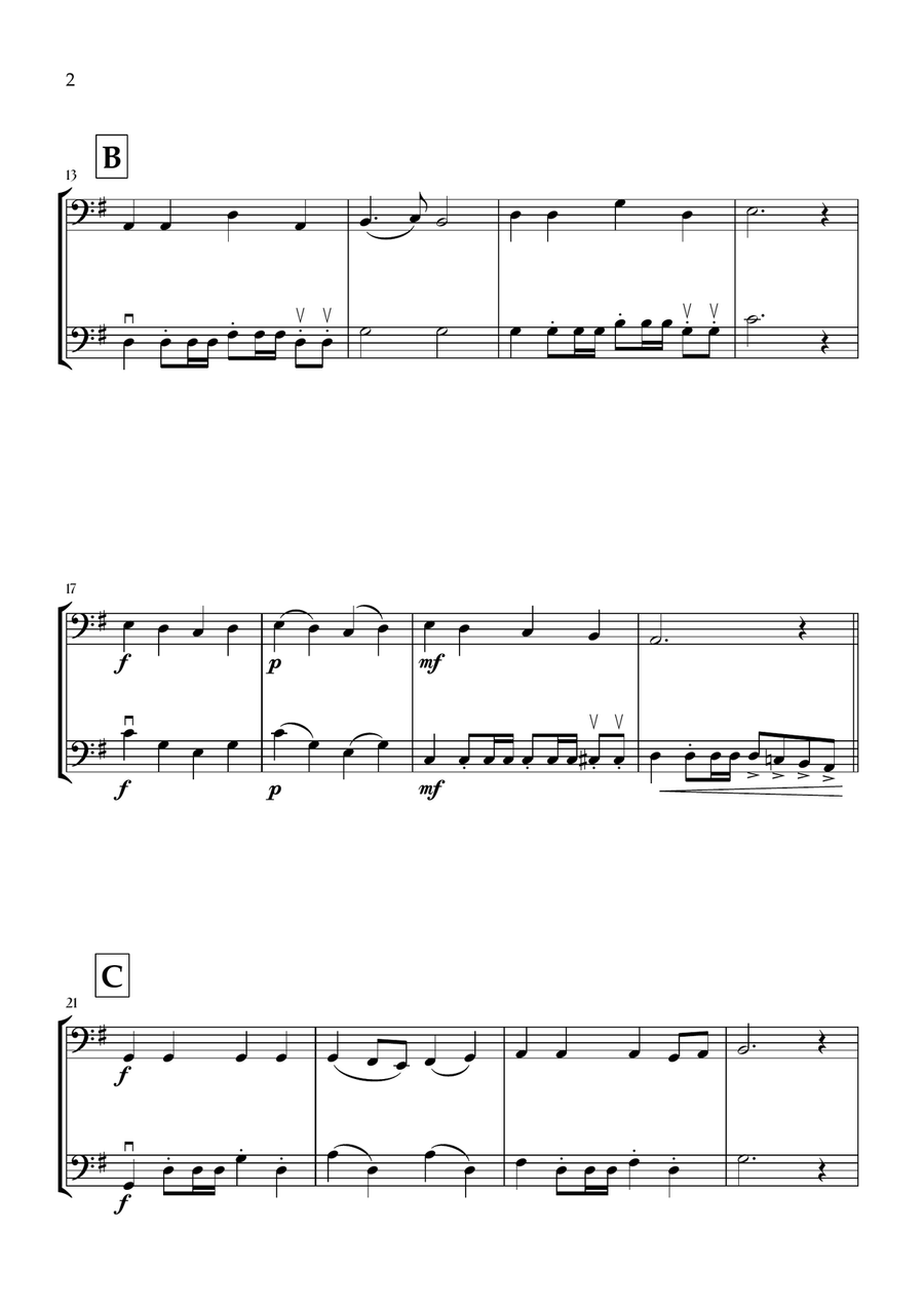 Onward, Christian Soldiers (Bassoon and Double Bass) - Easy Intermediate Level Bassoon scores gallery preview page 2