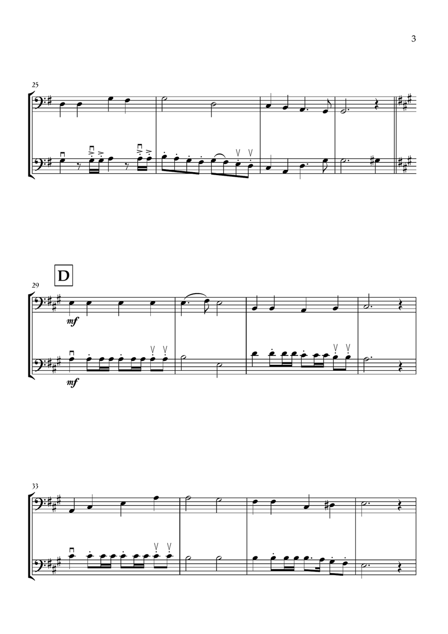 Onward, Christian Soldiers (Bassoon and Double Bass) - Easy Intermediate Level Bassoon scores gallery preview page 3