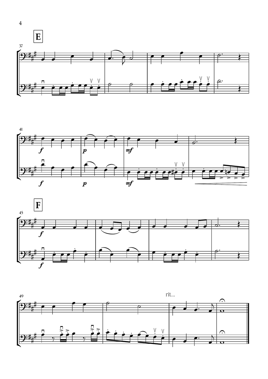 Onward, Christian Soldiers (Bassoon and Double Bass) - Easy Intermediate Level Bassoon scores gallery preview page 4