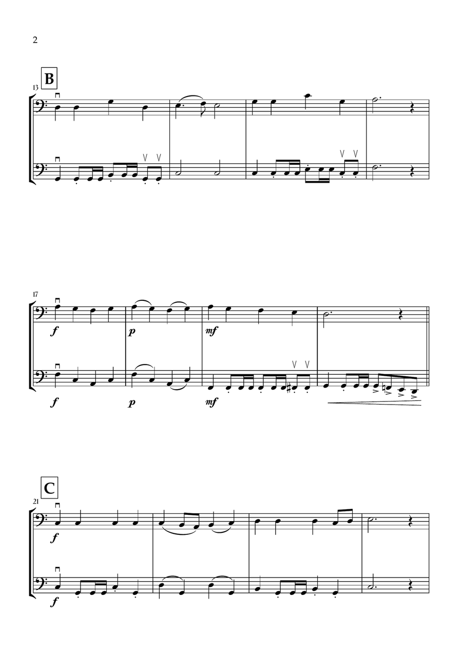 Onward, Christian Soldiers (Cello Duet) - Easy Intermediate Level String Duet scores gallery preview page 2
