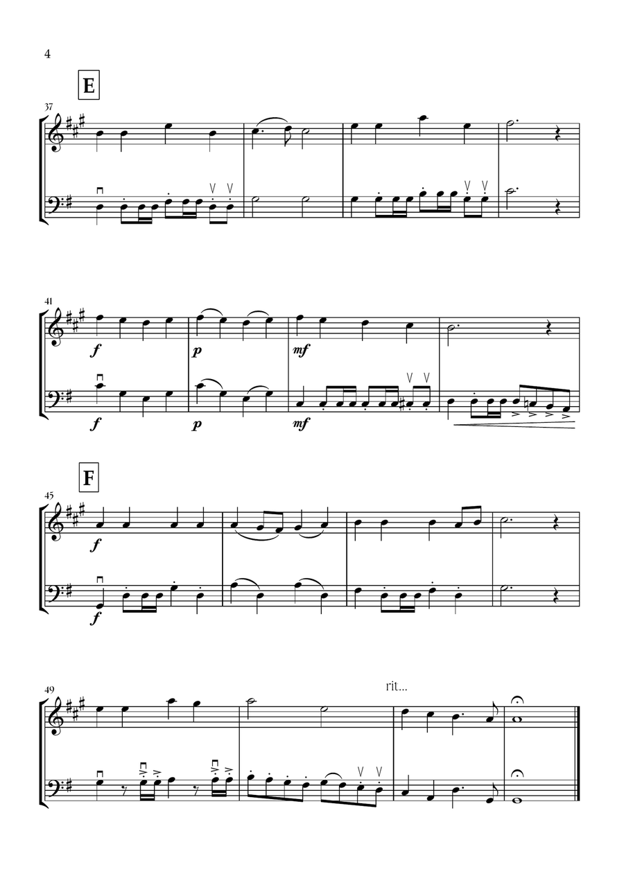 Onward, Christian Soldiers (Clarinet and Double Bass) - Easy Intermediate Level B-Flat Clarinet scores gallery preview page 4