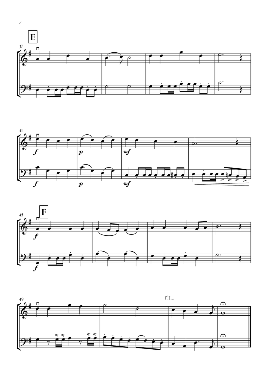 Onward, Christian Soldiers (Violin and Bassoon) - Easy Intermediate Level Bassoon scores gallery preview page 4