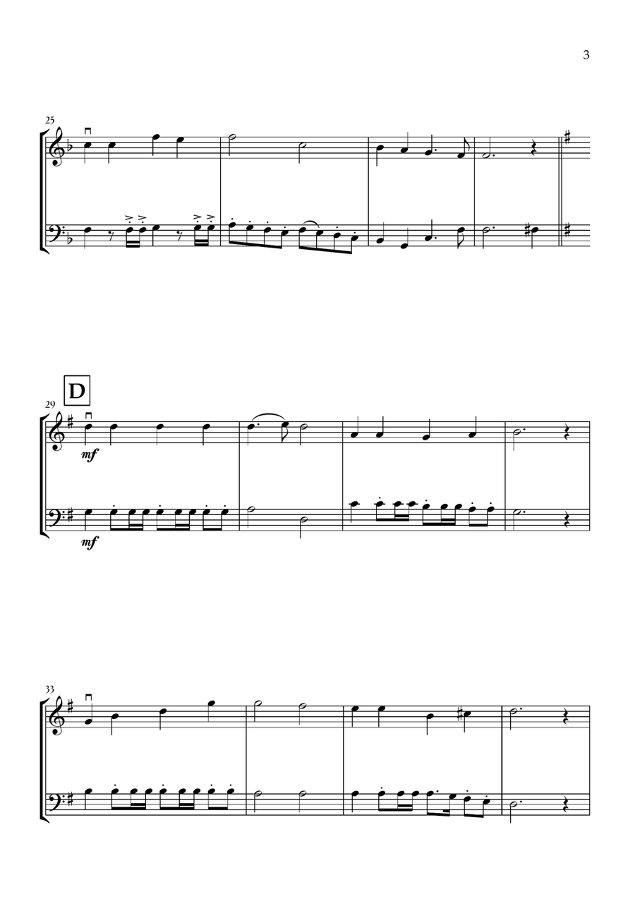 Onward, Christian Soldiers (Violin and Trombone) - Easy Intermediate Level Trombone scores gallery preview page 3