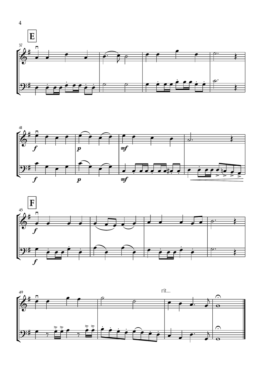 Onward, Christian Soldiers (Violin and Trombone) - Easy Intermediate Level Trombone scores gallery preview page 4