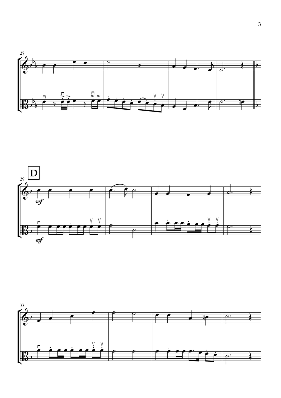 Onward, Christian Soldiers (Flute and Viola) - Easy Intermediate Level Flute scores gallery preview page 3