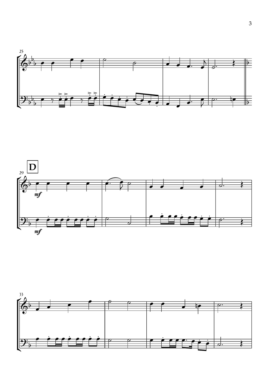 Onward, Christian Soldiers (Flute and Tuba) - Easy Intermediate Level Flute scores gallery preview page 3