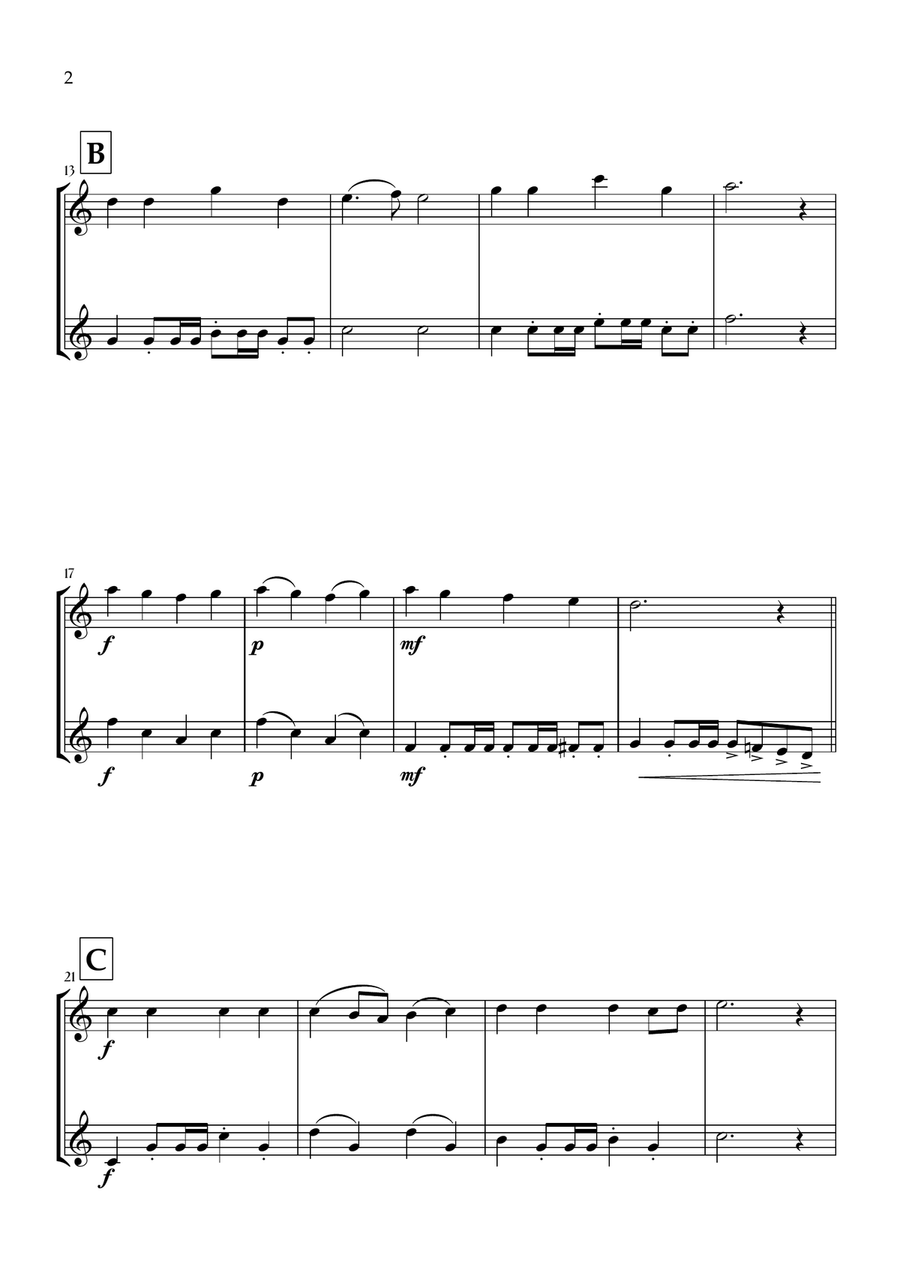 Onward, Christian Soldiers (Flute Duet) - Easy Intermediate Level Flute Duet scores gallery preview page 2