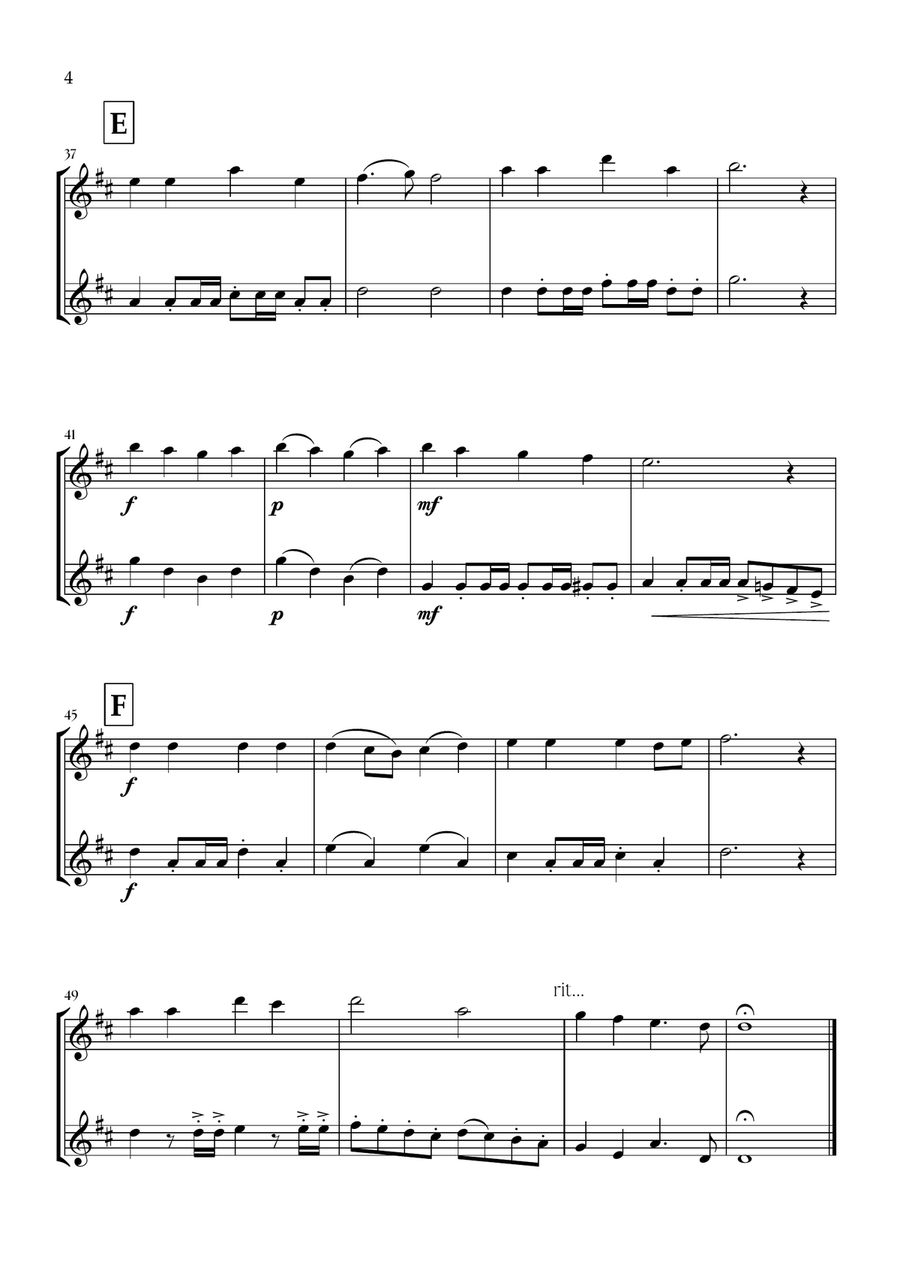 Onward, Christian Soldiers (Flute Duet) - Easy Intermediate Level Flute Duet scores gallery preview page 4