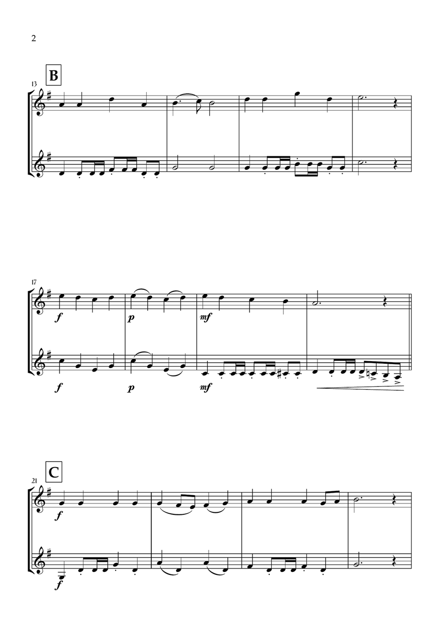 Onward, Christian Soldiers (Clarinet Duet) - Easy Intermediate Level Clarinet Duet scores gallery preview page 2