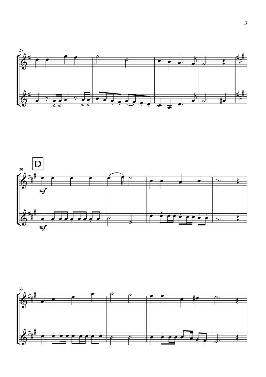 Onward, Christian Soldiers (Clarinet Duet) - Easy Intermediate Level Clarinet Duet scores gallery preview page 3