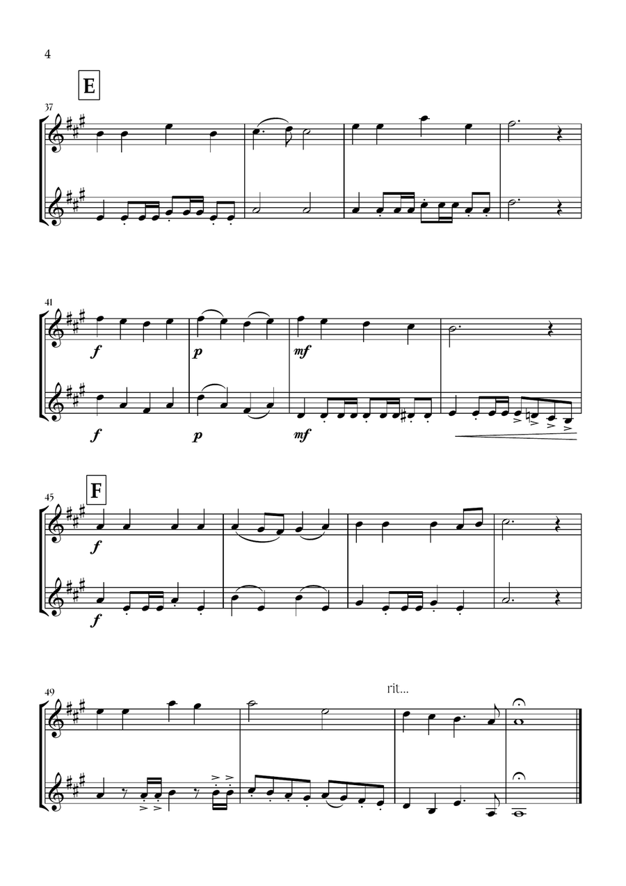 Onward, Christian Soldiers (Clarinet Duet) - Easy Intermediate Level Clarinet Duet scores gallery preview page 4