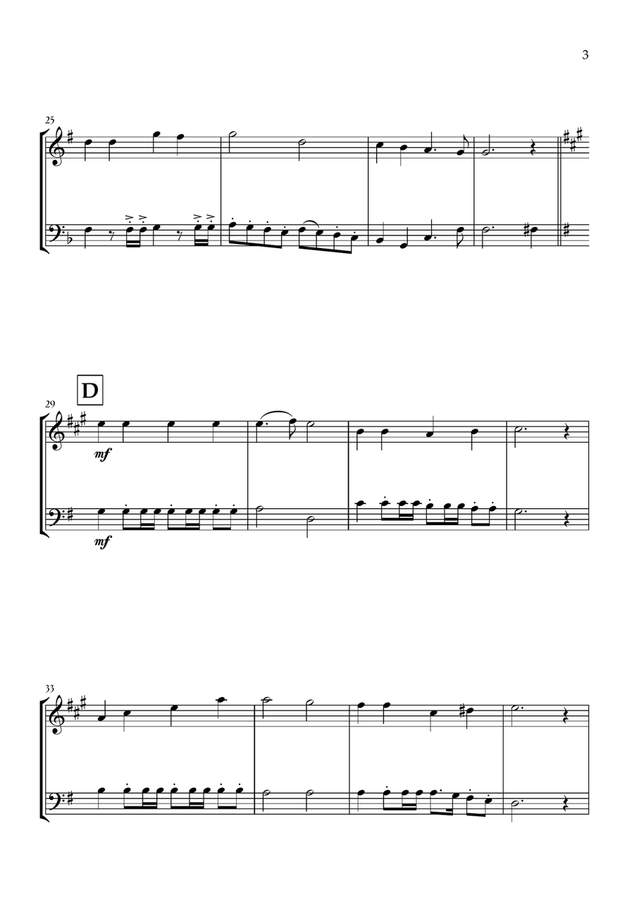 Onward, Christian Soldiers (Clarinet and Bassoon) - Easy Intermediate Level Woodwind Duet scores gallery preview page 3
