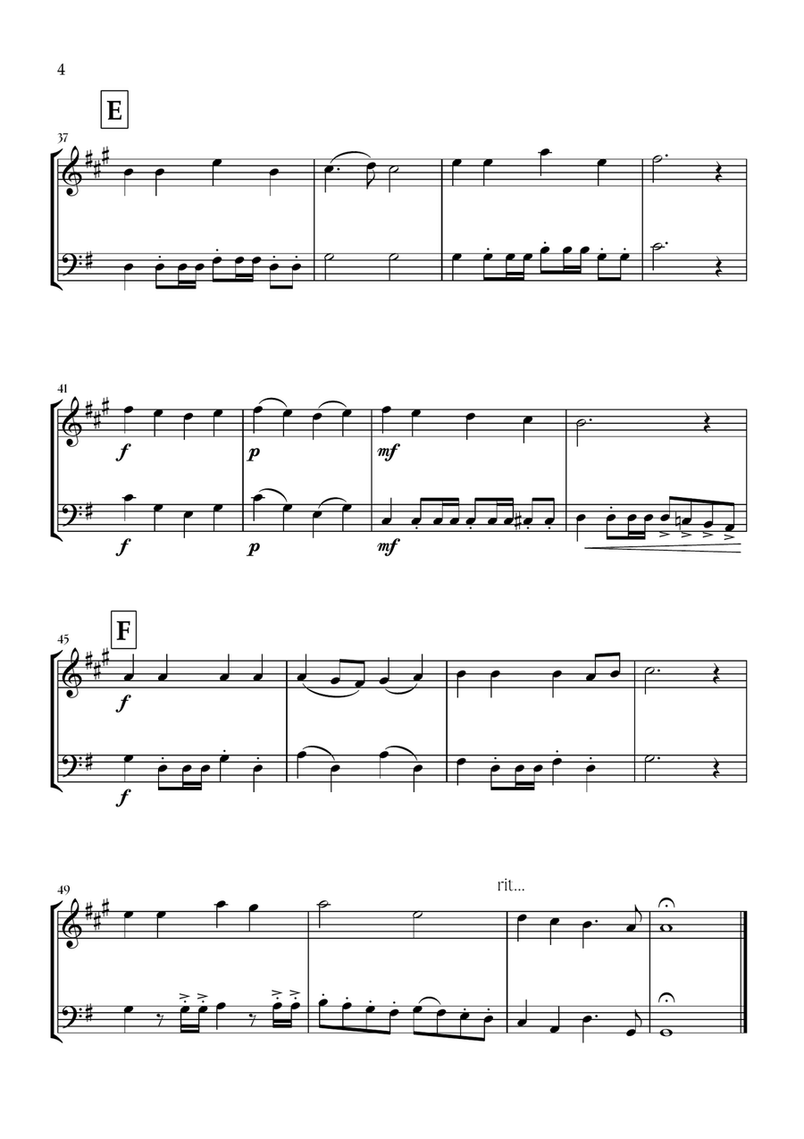 Onward, Christian Soldiers (Clarinet and Bassoon) - Easy Intermediate Level Woodwind Duet scores gallery preview page 4