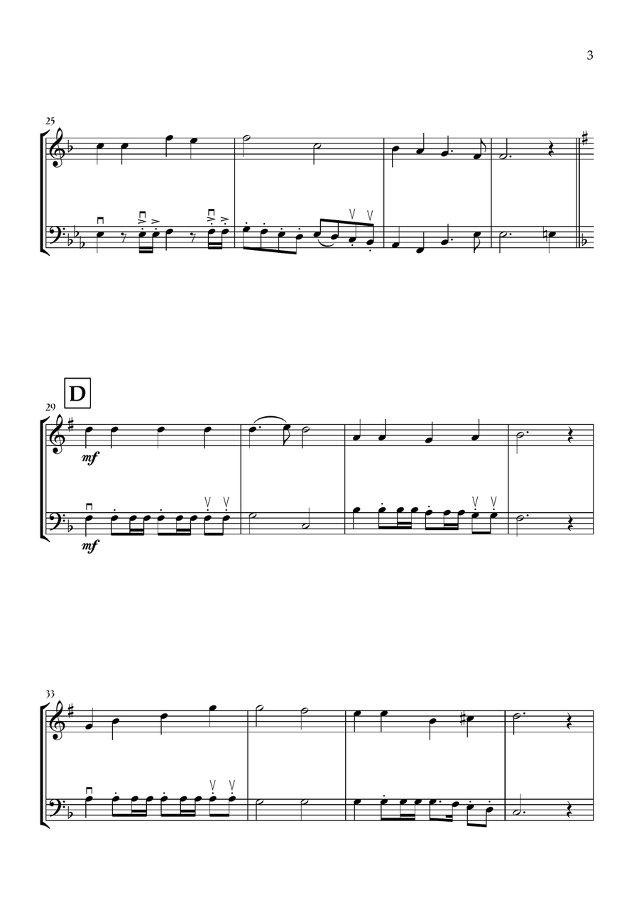 Onward, Christian Soldiers (Clarinet and Cello) - Easy Intermediate Level B-Flat Clarinet scores gallery preview page 3