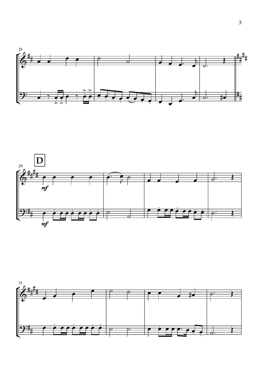 Onward, Christian Soldiers (Clarinet and Tuba) - Easy Intermediate Level B-Flat Clarinet scores gallery preview page 3