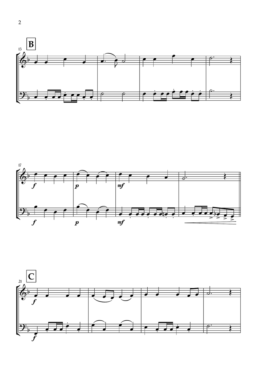 Onward, Christian Soldiers (Oboe and Bassoon) - Easy Intermediate Level Woodwind Duet scores gallery preview page 2