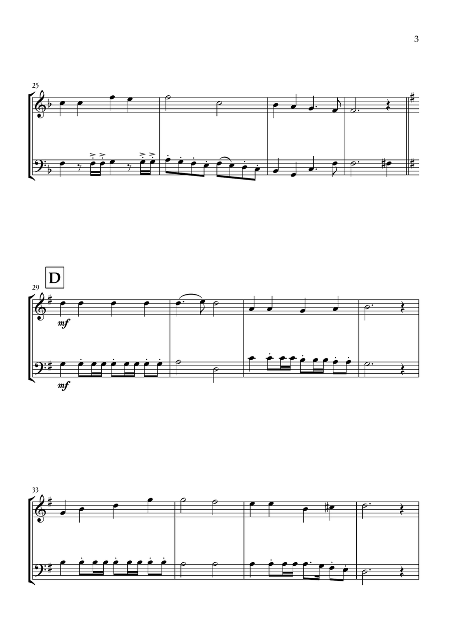 Onward, Christian Soldiers (Oboe and Bassoon) - Easy Intermediate Level Woodwind Duet scores gallery preview page 3