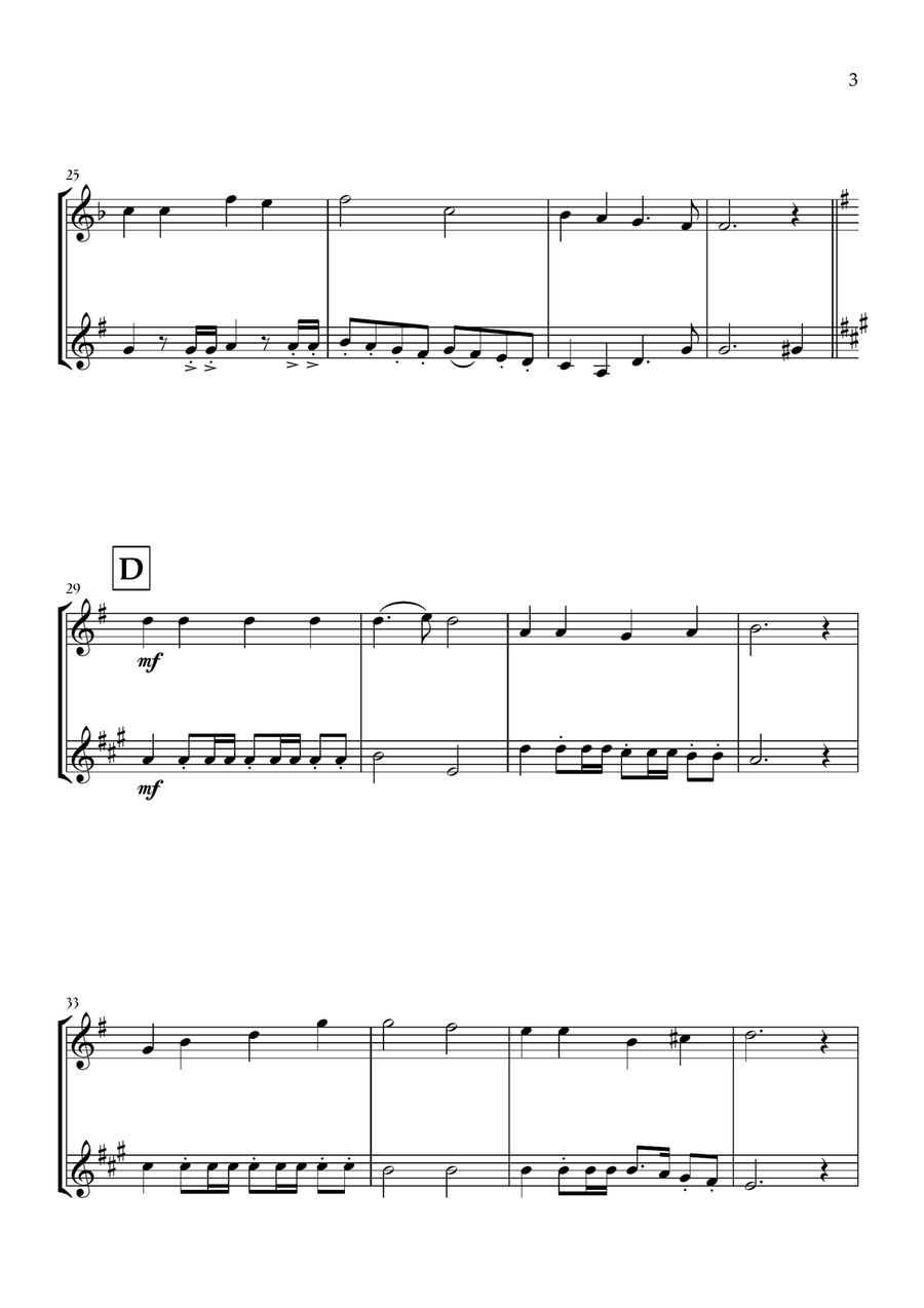 Onward, Christian Soldiers (Oboe and Clarinet) - Easy Intermediate Level Woodwind Duet scores gallery preview page 3