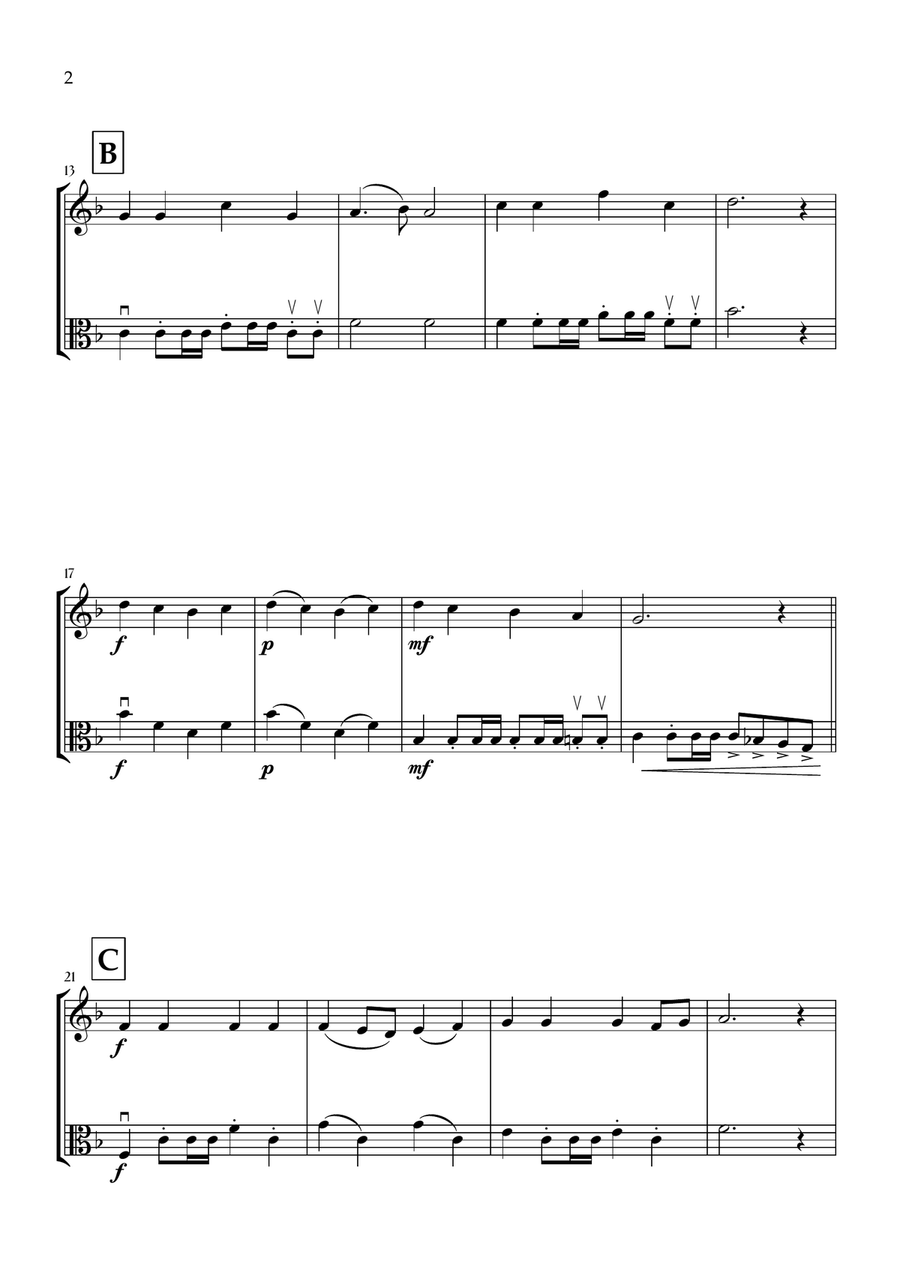 Onward, Christian Soldiers (Oboe and Viola) - Easy Intermediate Level Oboe scores gallery preview page 2