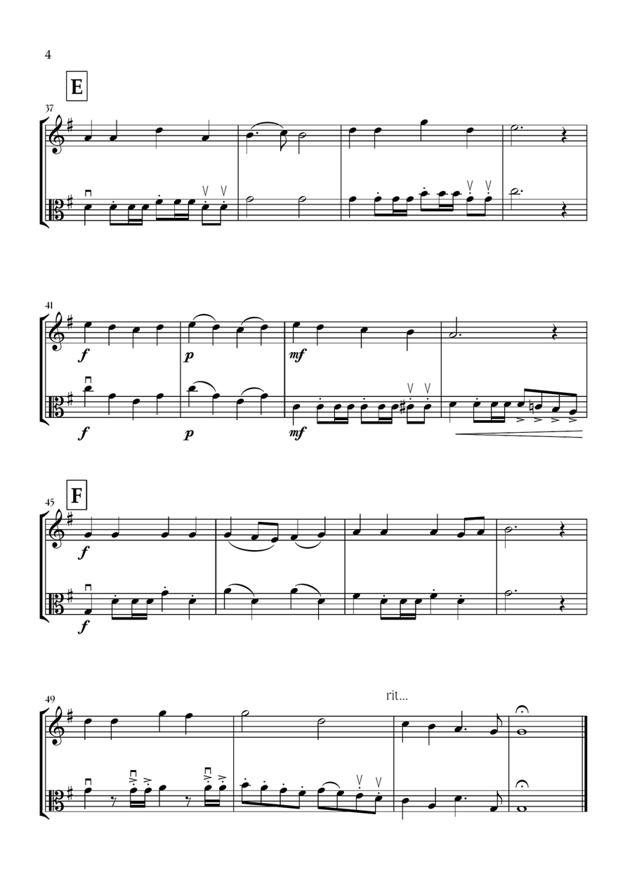 Onward, Christian Soldiers (Oboe and Viola) - Easy Intermediate Level Oboe scores gallery preview page 4