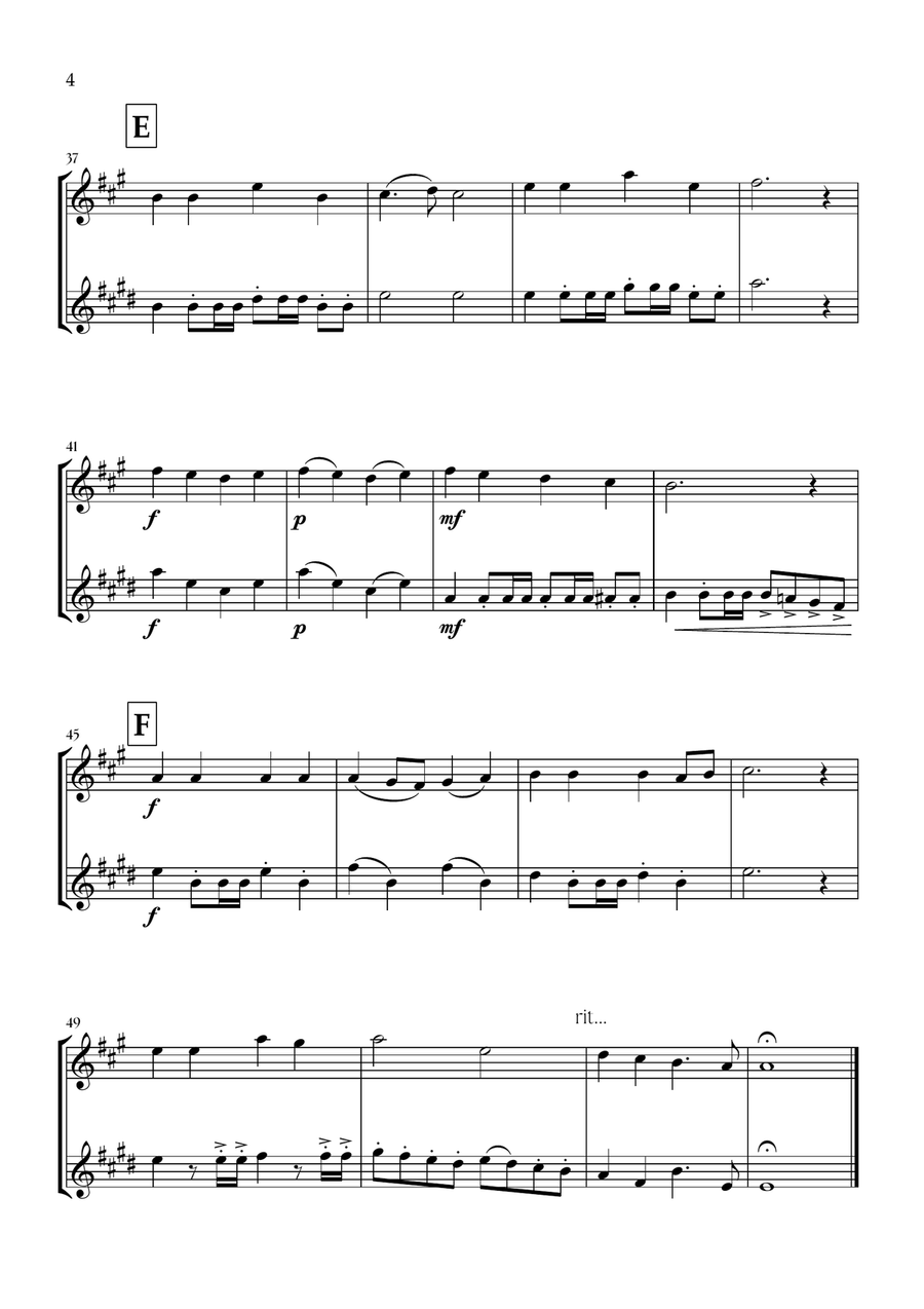 Onward, Christian Soldiers (Saxophone Duet) - Easy Intermediate Level Woodwind Duet scores gallery preview page 4