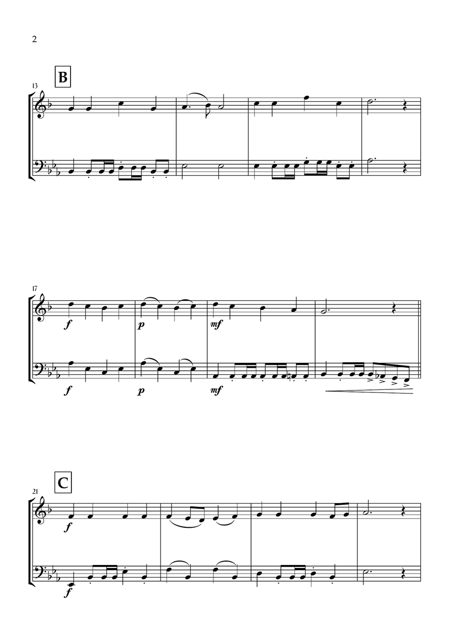 Onward, Christian Soldiers (Trumpet and Tuba) - Easy Intermediate Level Brass Duet scores gallery preview page 2