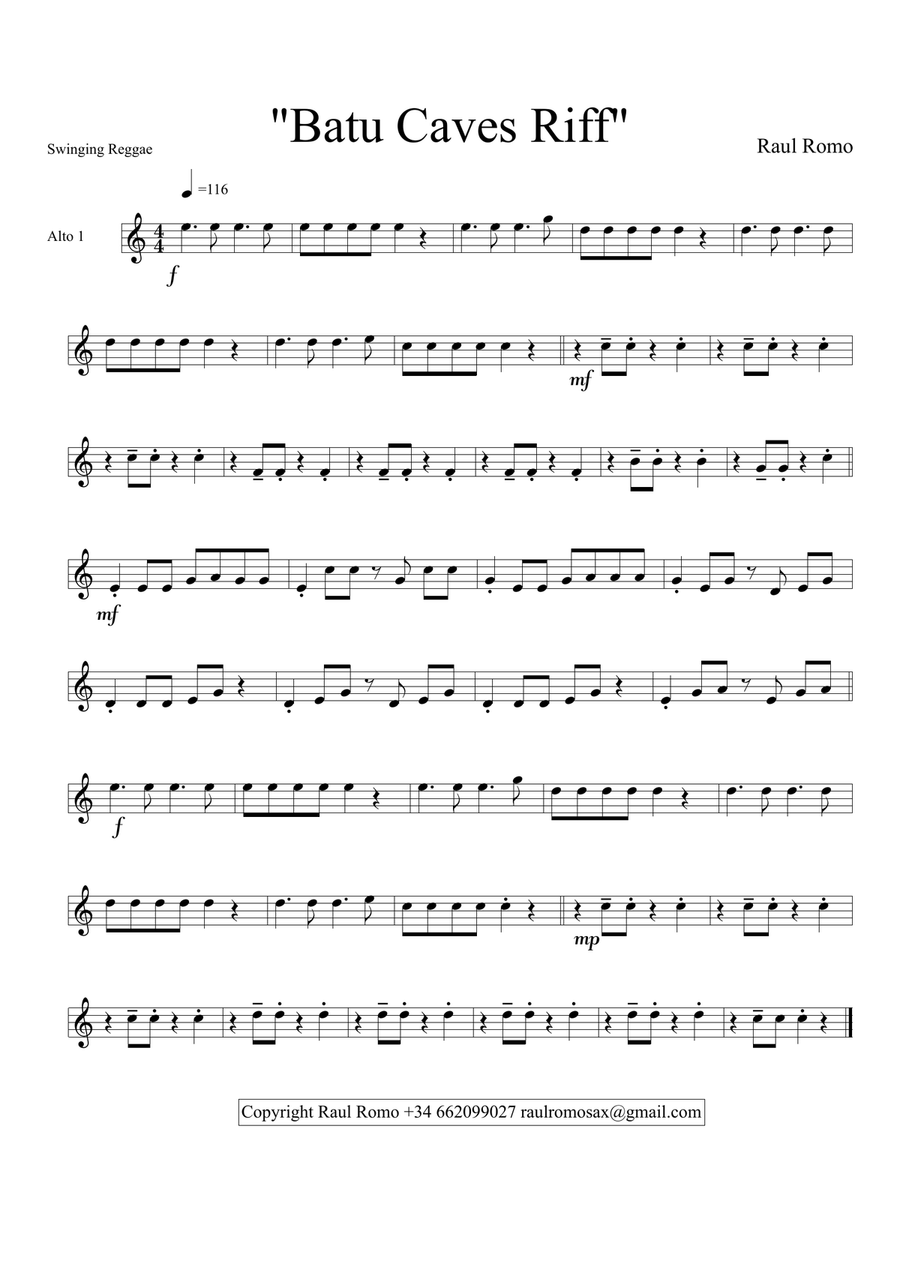 Batu Caves - SAX QUARTET - AATB SATB Saxophone Quartet scores gallery preview page 4