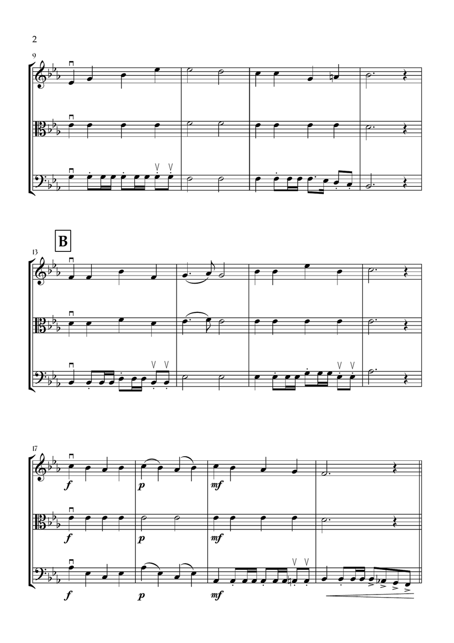 Onward, Christian Soldiers (Violin, Viola and Cello) - Easy Intermediate Level String Trio scores gallery preview page 2