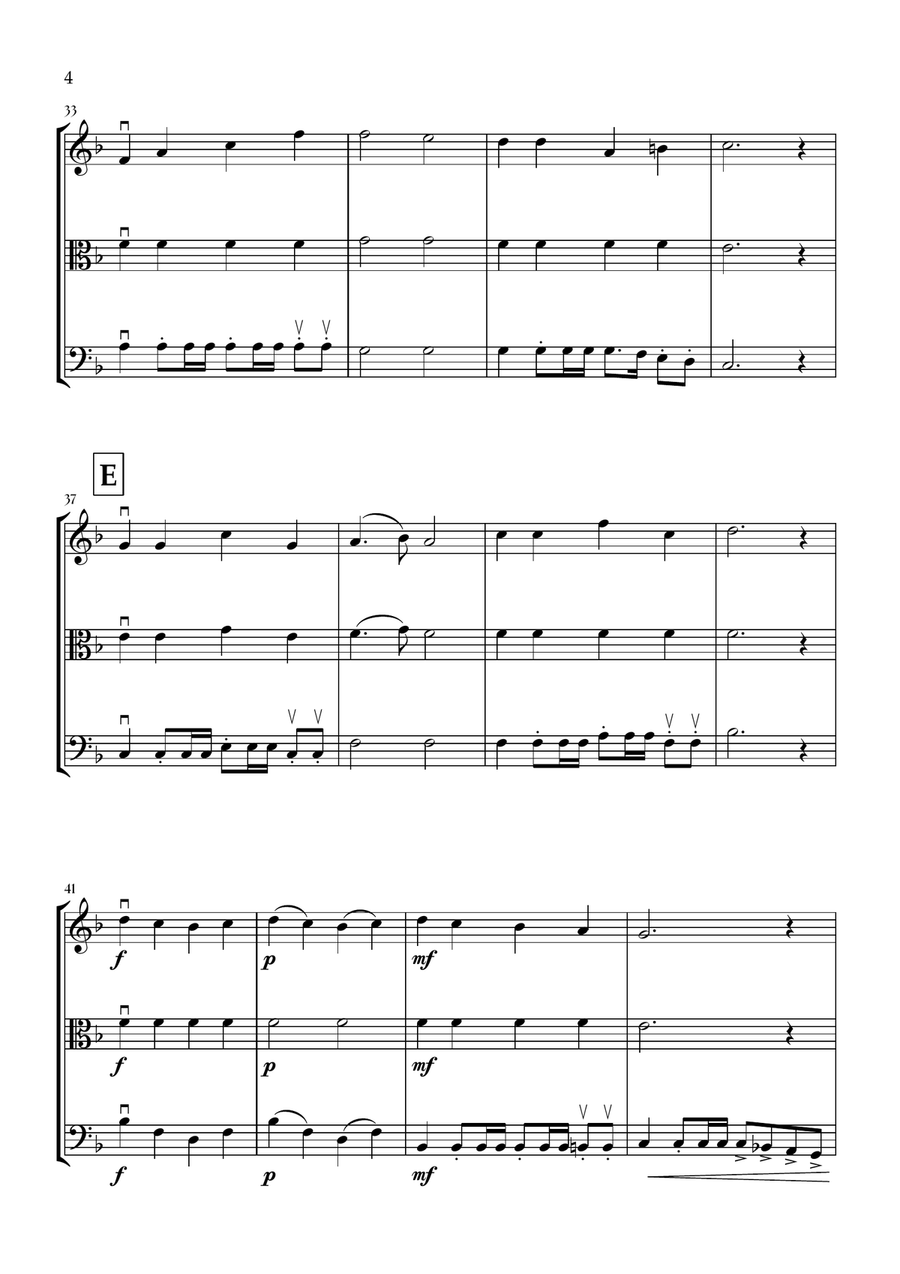 Onward, Christian Soldiers (Violin, Viola and Cello) - Easy Intermediate Level String Trio scores gallery preview page 4