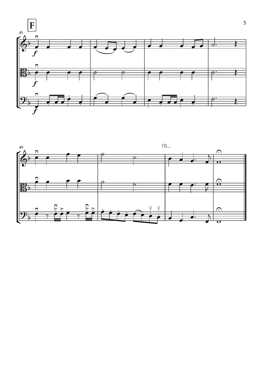 Onward, Christian Soldiers (Violin, Viola and Cello) - Easy Intermediate Level String Trio scores gallery preview page 5
