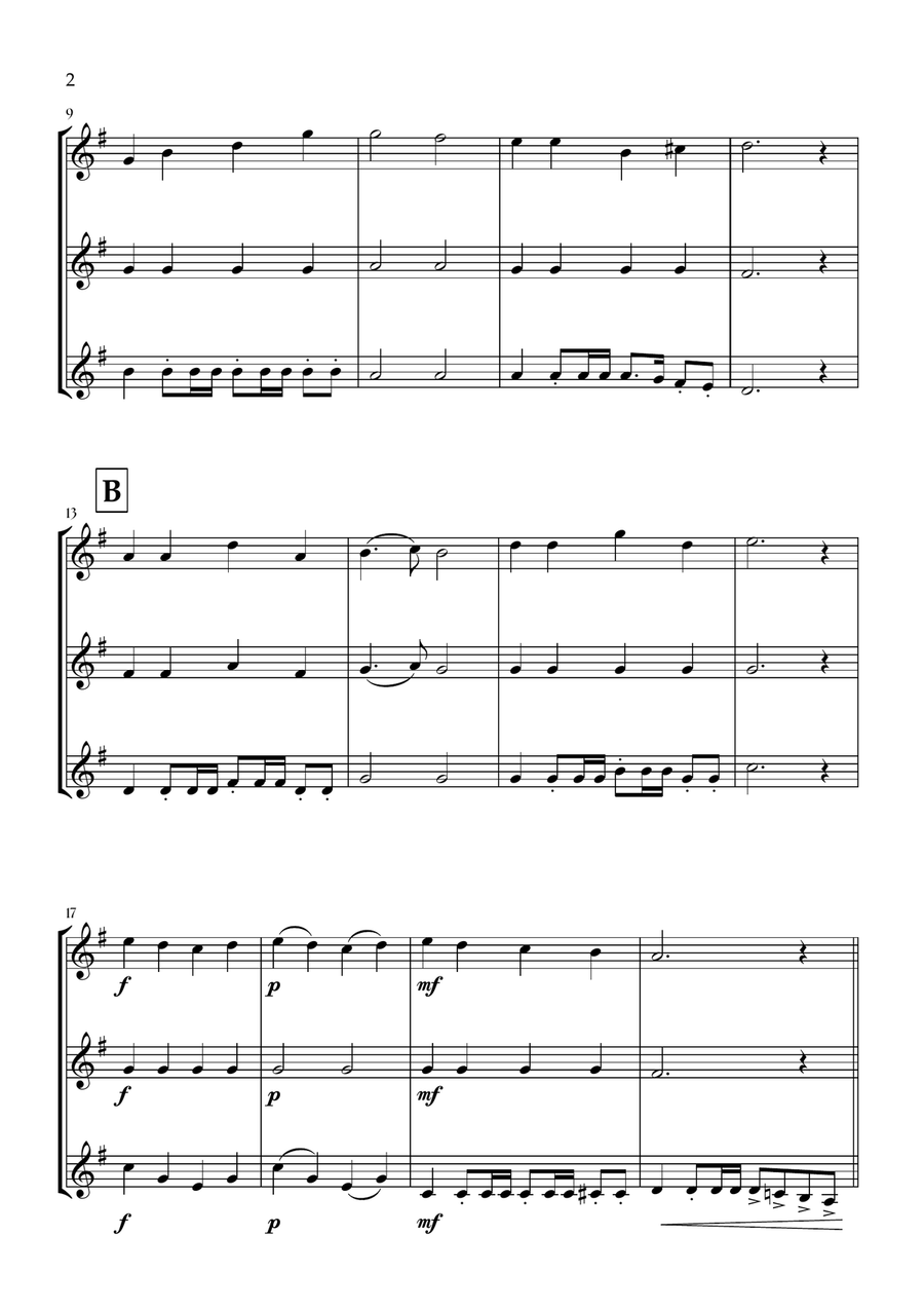 Onward, Christian Soldiers (Clarinet Trio) - Easy Intermediate Level Clarinet Trio scores gallery preview page 2