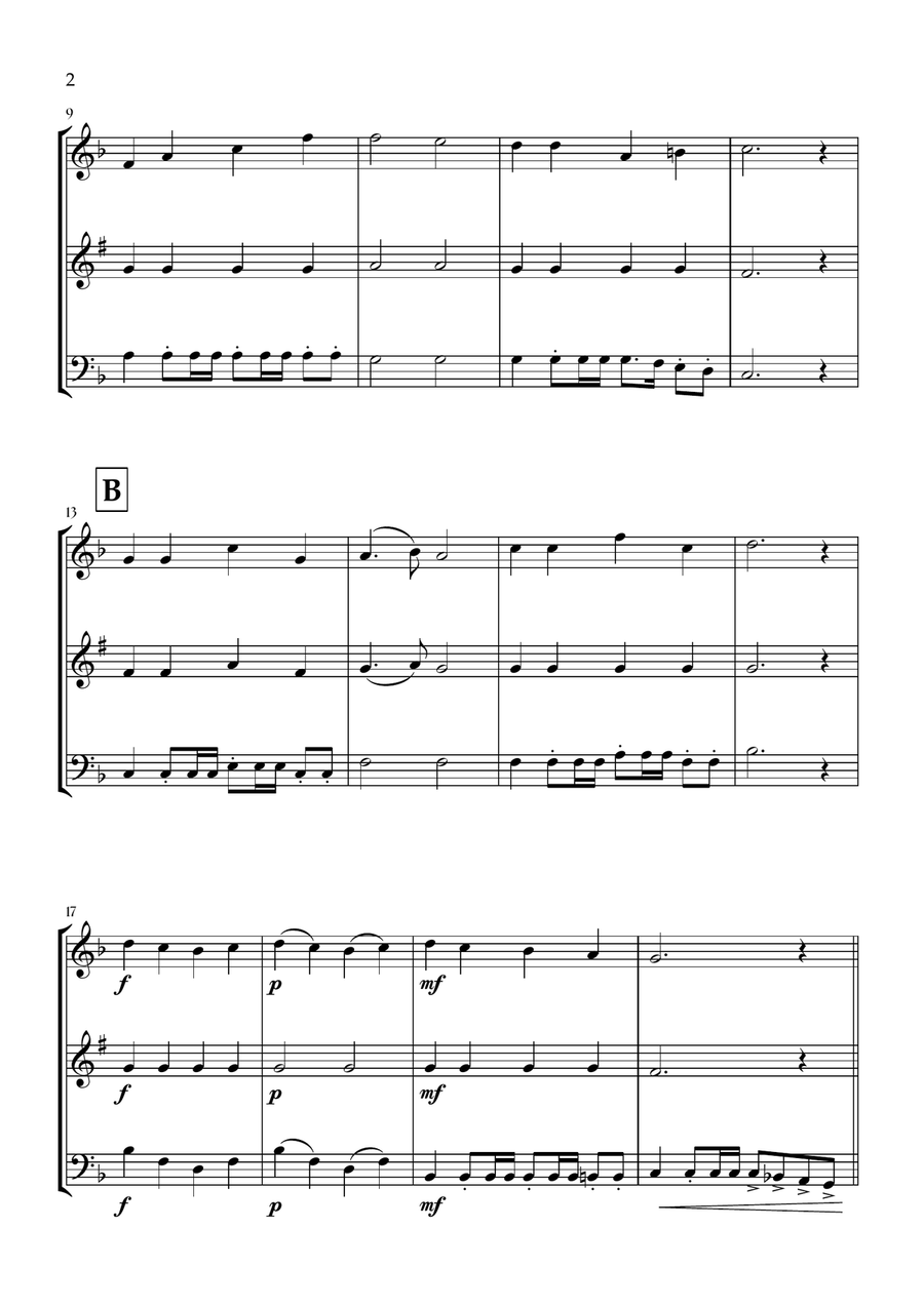 Onward, Christian Soldiers (Oboe, Clarinet and Bassoon) - Easy Intermediate Level Small Ensemble scores gallery preview page 2