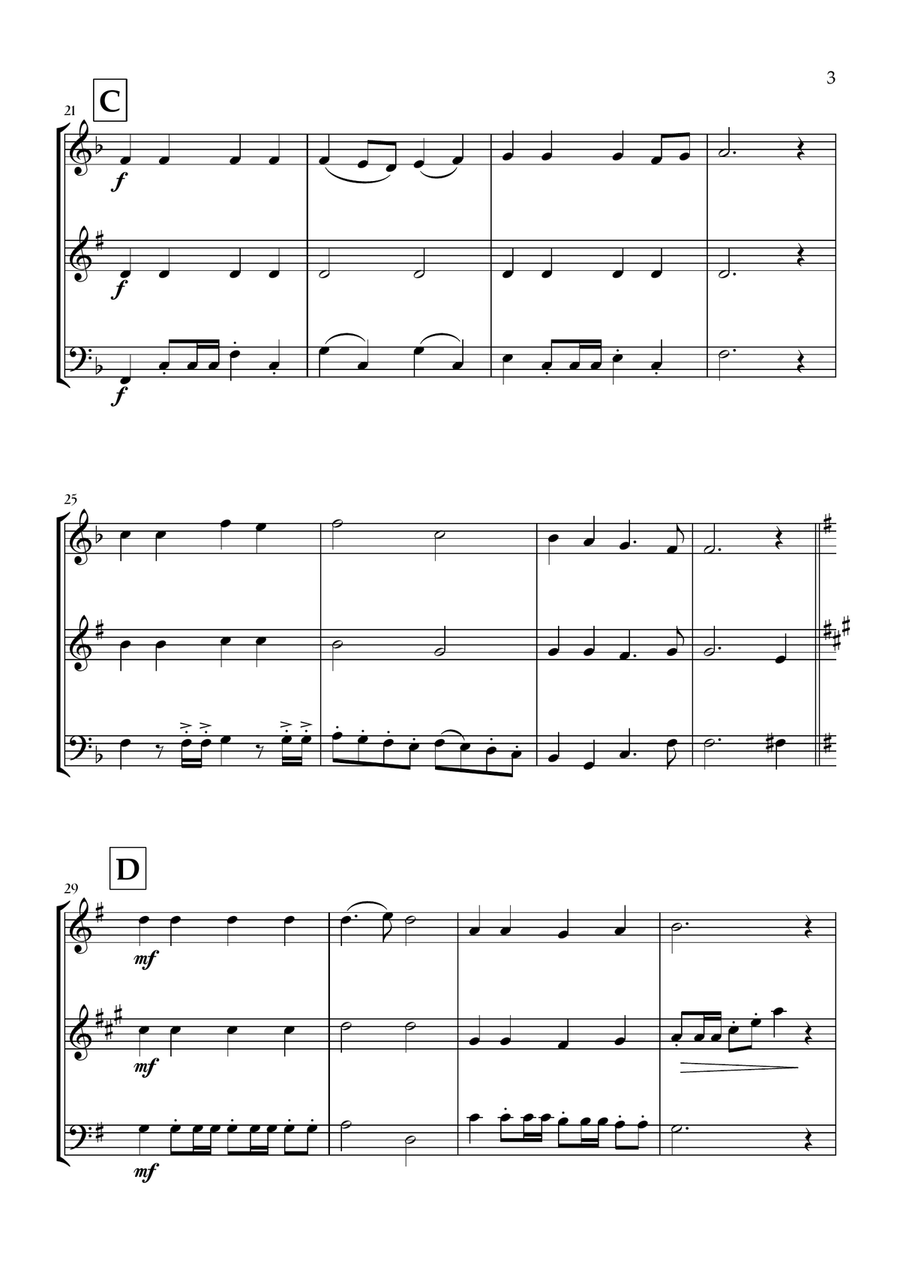 Onward, Christian Soldiers (Oboe, Clarinet and Bassoon) - Easy Intermediate Level Small Ensemble scores gallery preview page 3