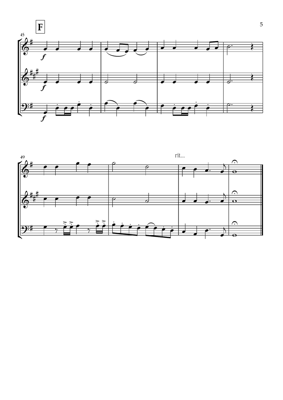 Onward, Christian Soldiers (Oboe, Clarinet and Bassoon) - Easy Intermediate Level Small Ensemble scores gallery preview page 5