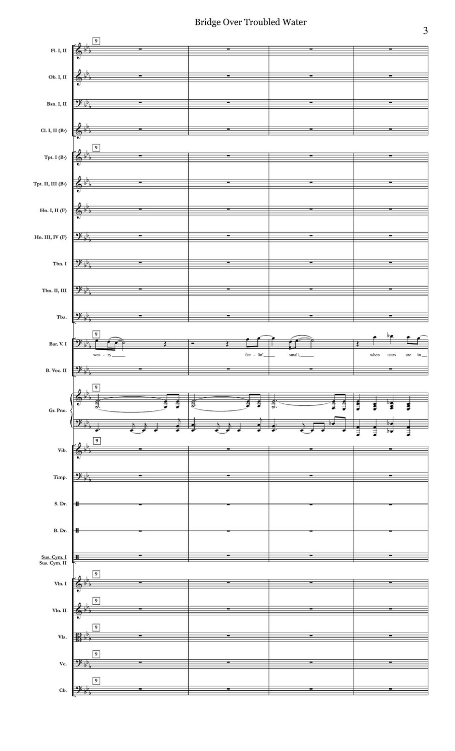 Bridge Over Troubled Water Full Orchestra scores gallery preview page 3