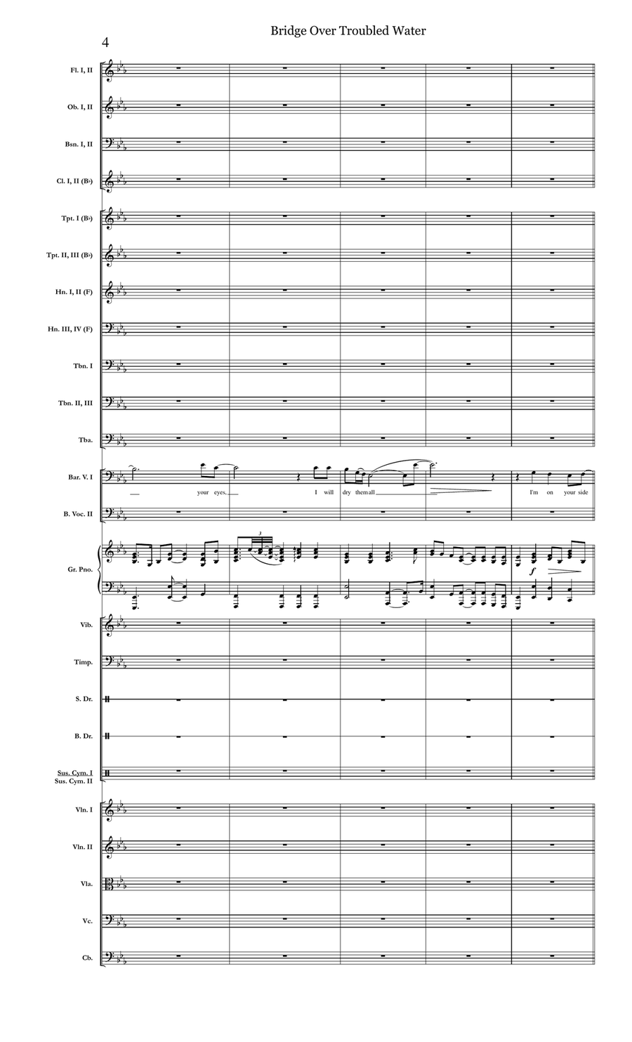 Bridge Over Troubled Water Full Orchestra scores gallery preview page 4