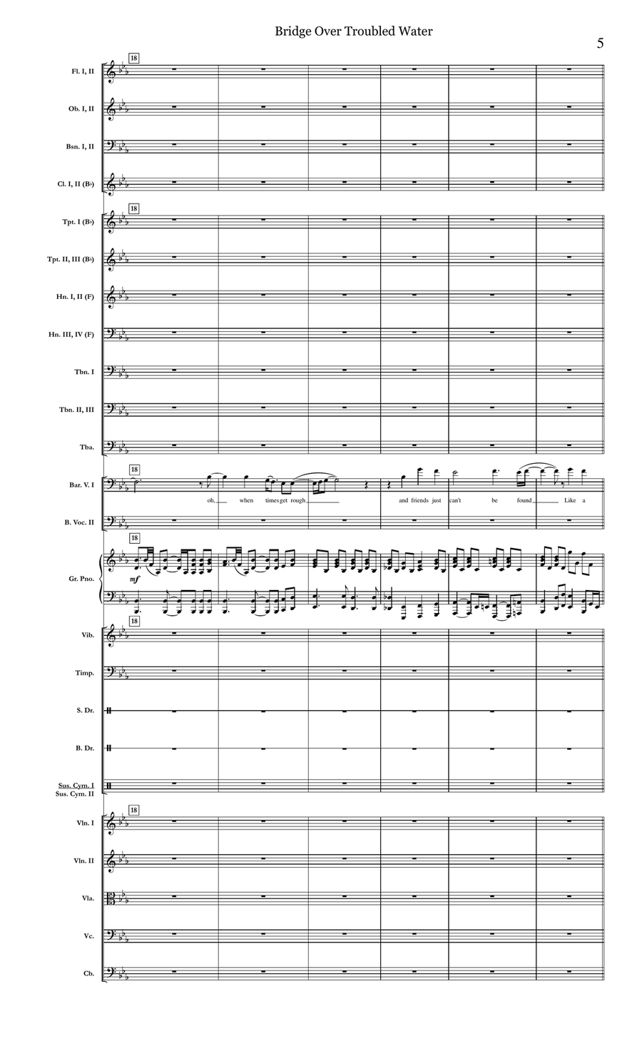 Bridge Over Troubled Water Full Orchestra scores gallery preview page 5