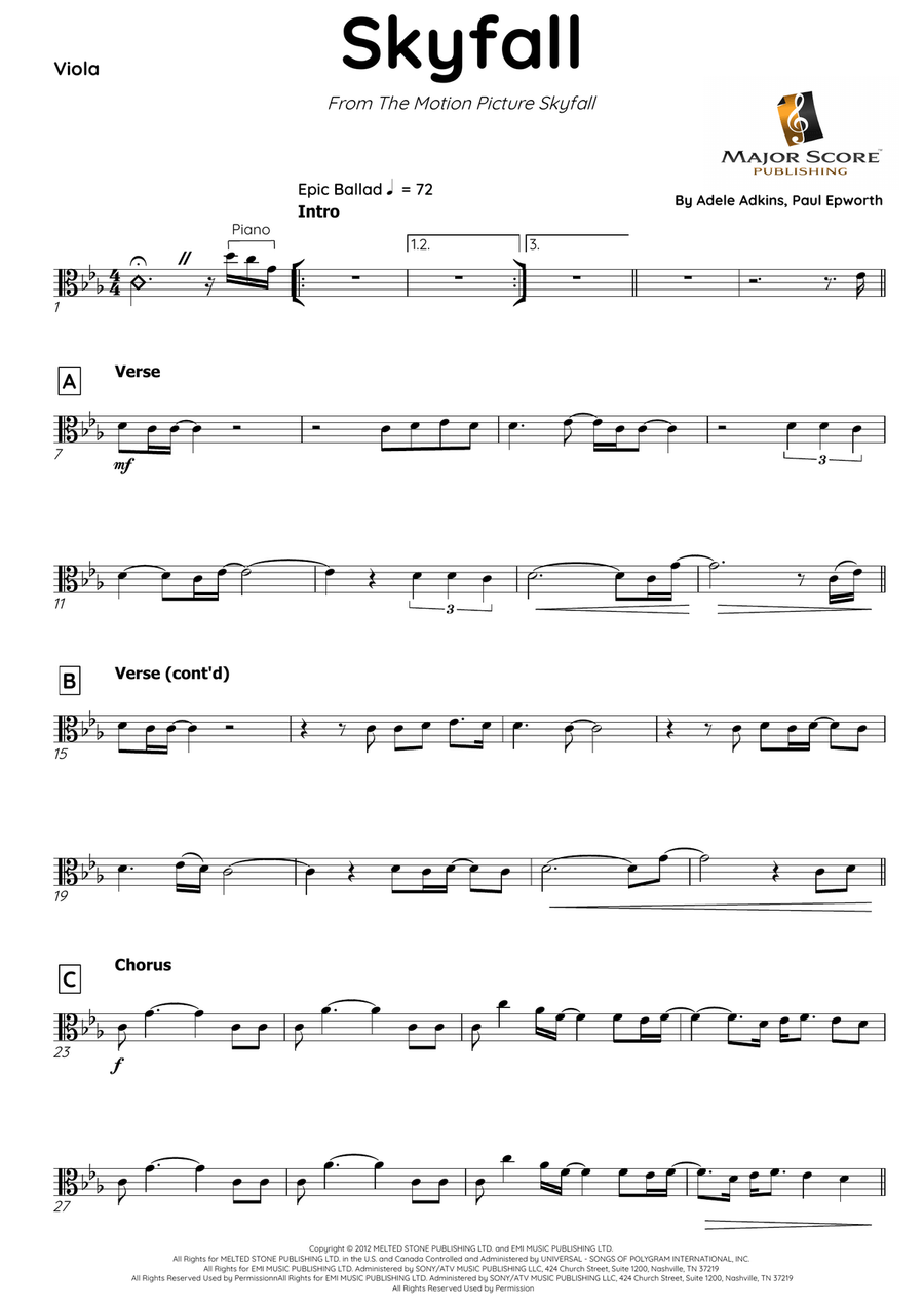 Skyfall Viola scores gallery preview page 2