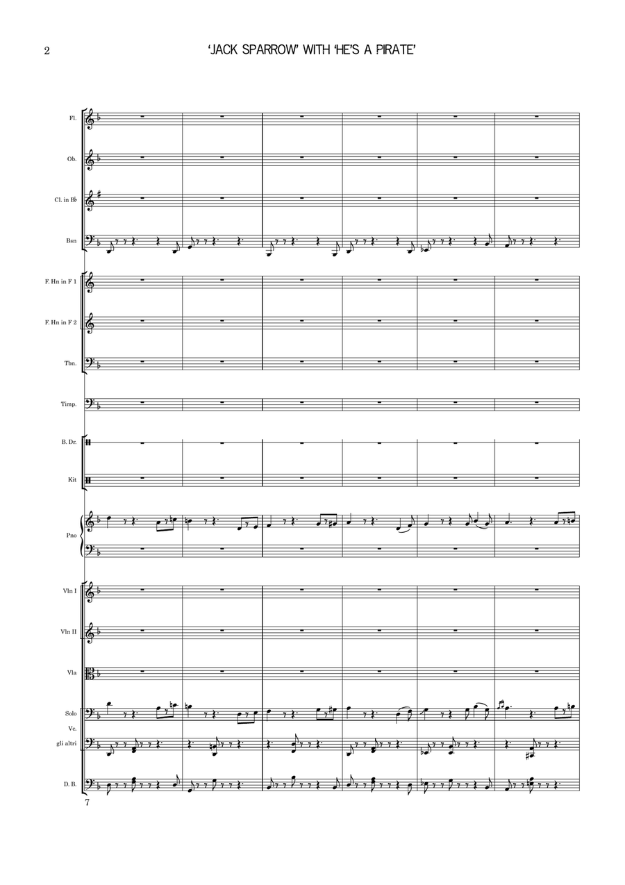 Medley: Jack Sparrow with He's A Pirate Large Ensemble scores gallery preview page 3