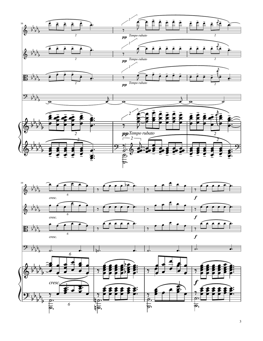 Clair de Lune - String Quartet String Quartet scores gallery preview page 3