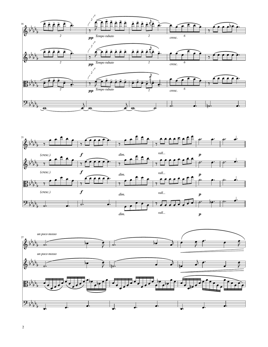 Clair de Lune - String Quartet String Quartet scores gallery preview page 2